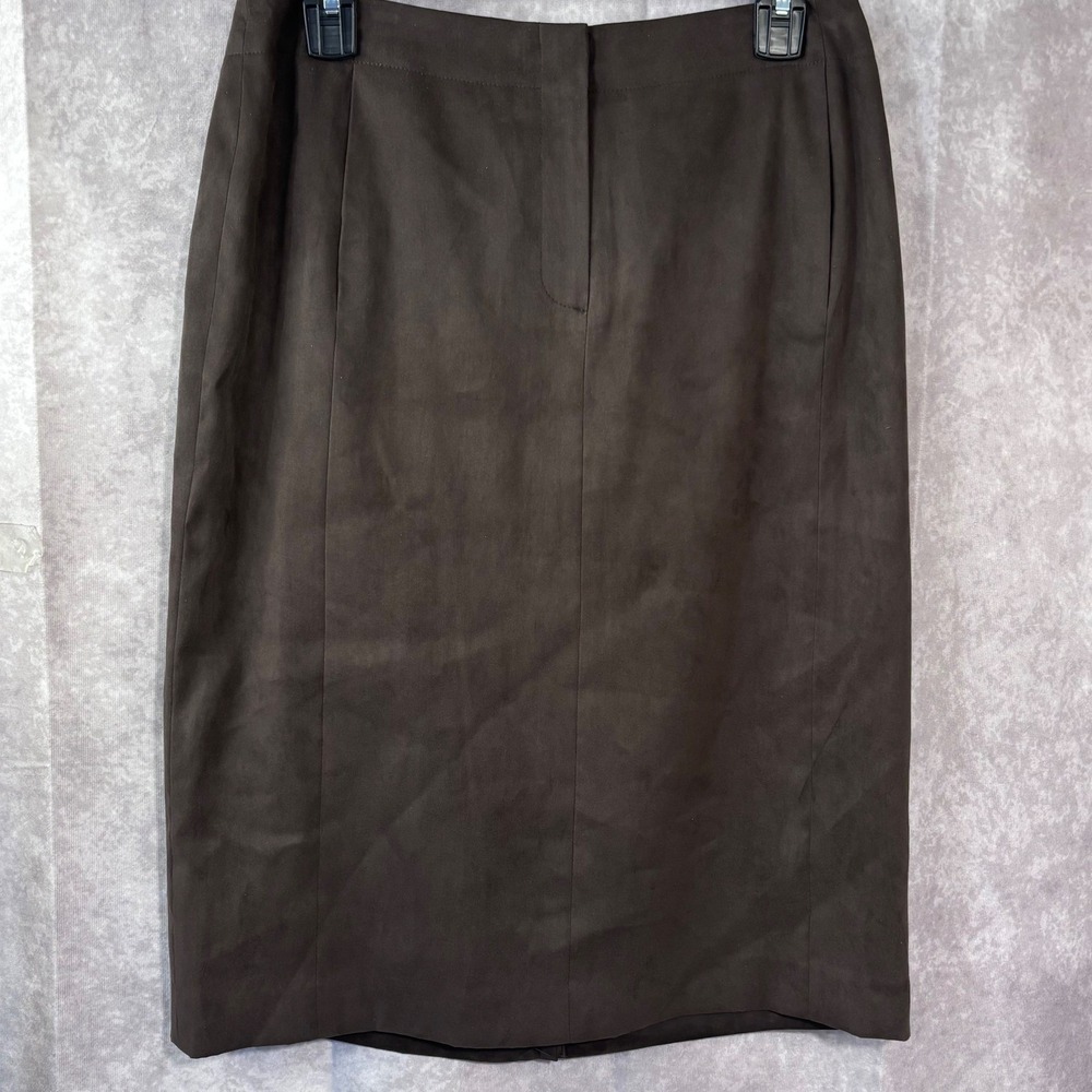 NWT Talbots Petites Brown Suede Pencil Skirt Size 10 Pockets MSRP $128